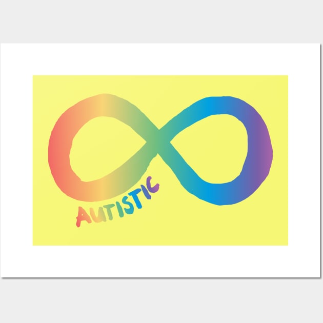 Autistic infinity symbol - rainbow Wall Art by Petra Vitez